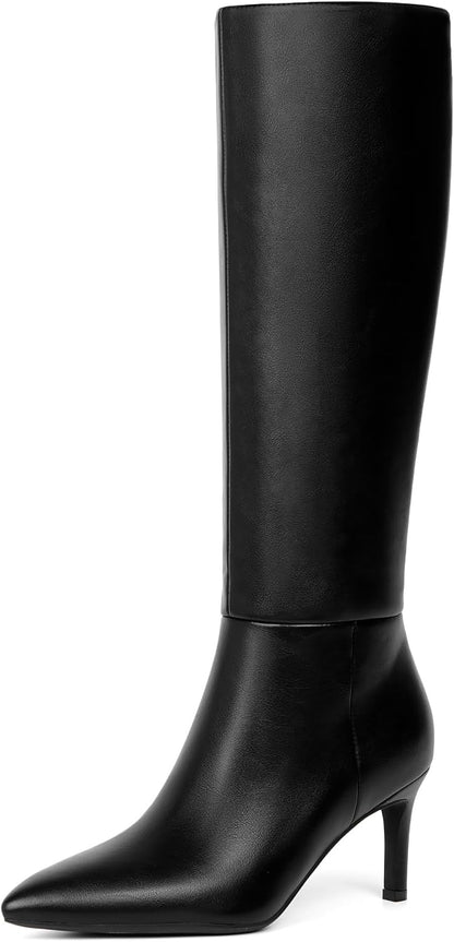 Easyfox Knee High Boots Women Pointed Toe Stiletto Heel Tall Boots