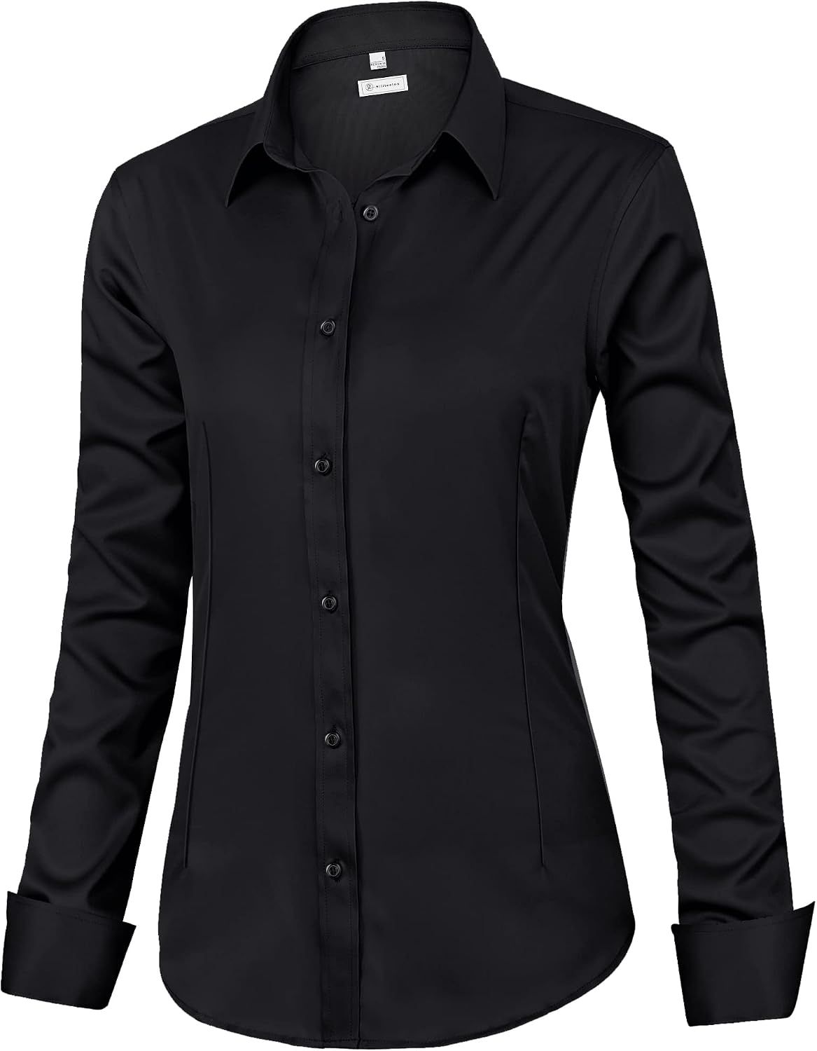 siliteelon Womens Classic-Fit Dress Shirts Long Sleeve Button Down Wrinkle-Free Stretch Solid Casual Work Office Blouse Top