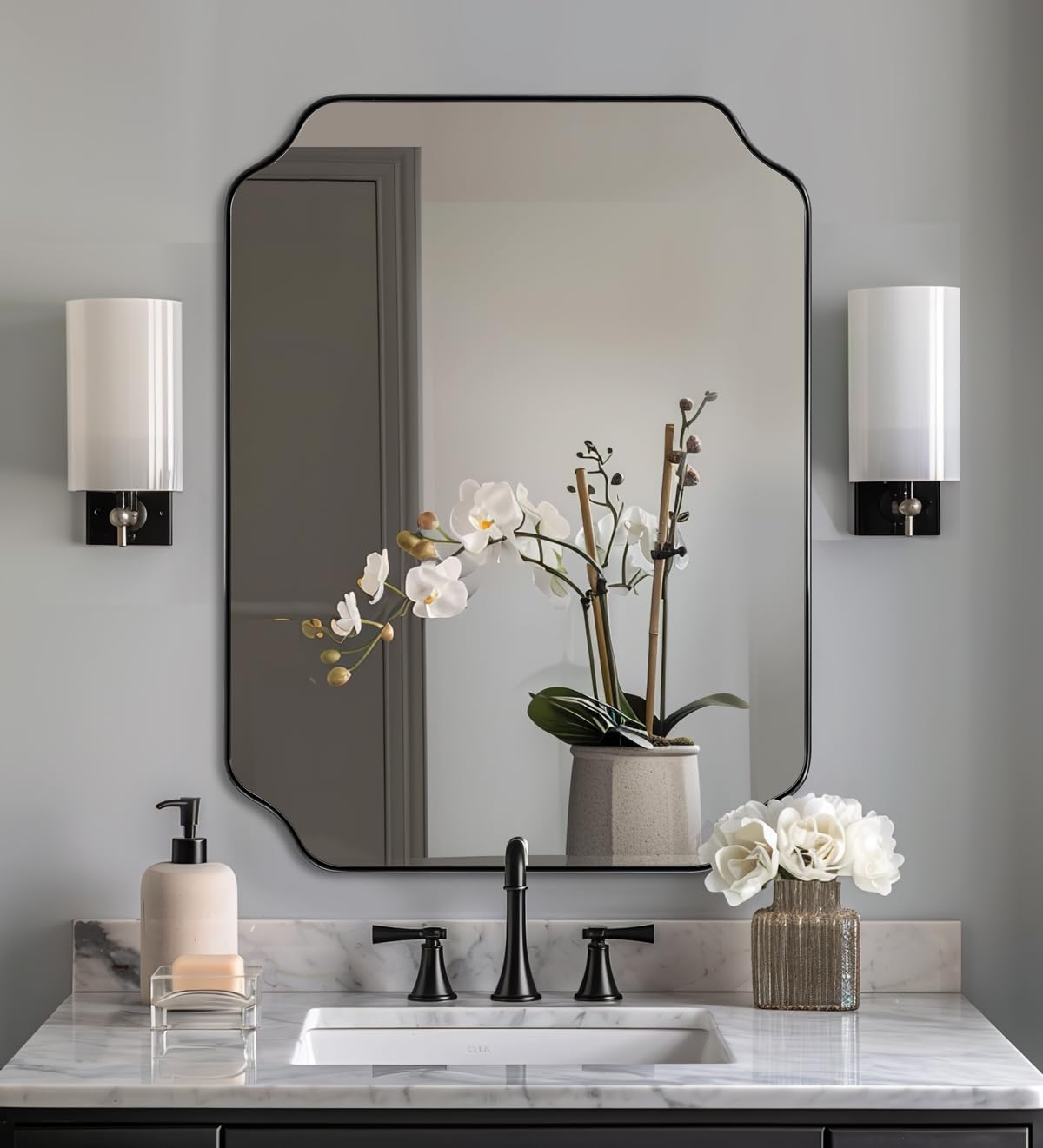 Andy Star Unique Rectangle Wall Mirror, 24"X32"