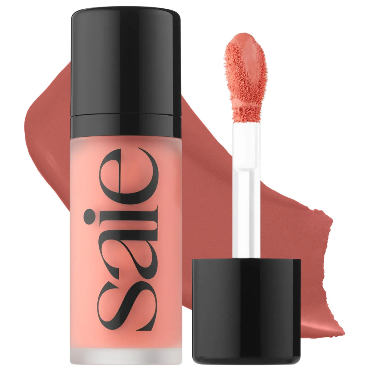 Saie Dew Liquid Blush for Cheeks - Hydrating Cream Blush Stick with a Blendable + Buildable Formula - Skincare Infused Dewy Cheek Tint for a Natural Flush - Glowy Makeup Essential - Baby (.40 Oz)