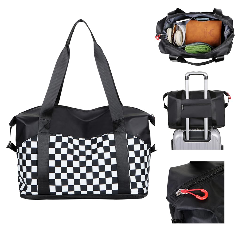 Women Travel Duffel, Large Expandable Weekender Carry-on Tote