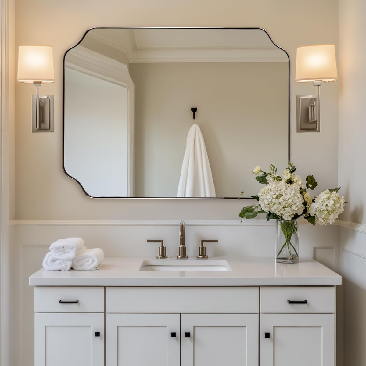 Andy Star Unique Rectangle Wall Mirror, 24"X32"