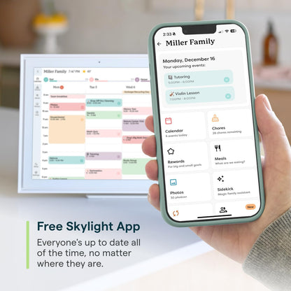 Skylight Calendar: 15-Inch Wall Planner Digital Calendar & Chore Chart, Smart Touchscreen Interactive Display