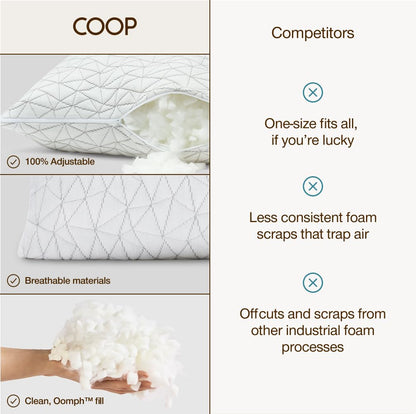 Coop Home Goods Original Adjustable Pillow, Queen Size Bed Pillows