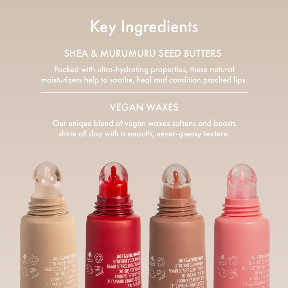 Summer Fridays Lip Butter Balm - Moisturizing Lip Gloss for Instant Shine + Sheer Color