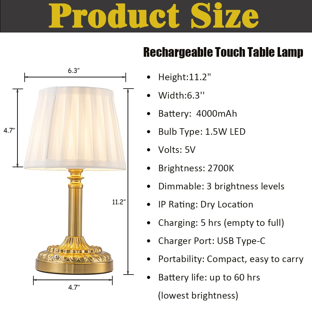 Cordless Table Lamp with Touch Control