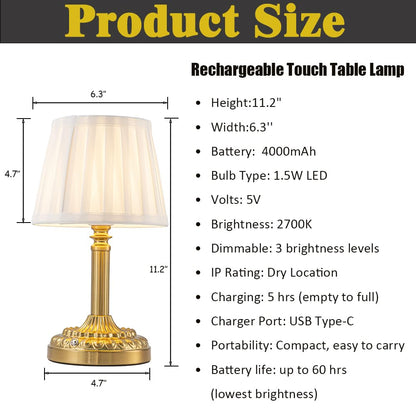 Cordless Table Lamp with Touch Control