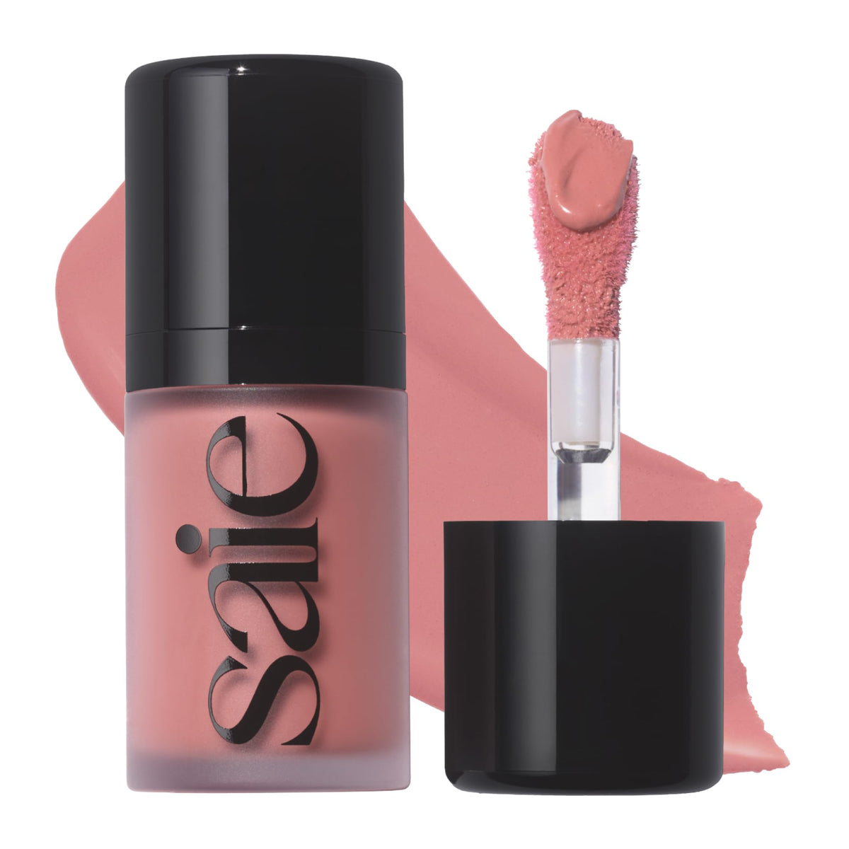 Saie Dew Liquid Blush for Cheeks - Hydrating Cream Blush Stick with a Blendable + Buildable Formula - Skincare Infused Dewy Cheek Tint for a Natural Flush - Glowy Makeup Essential - Baby (.40 Oz)