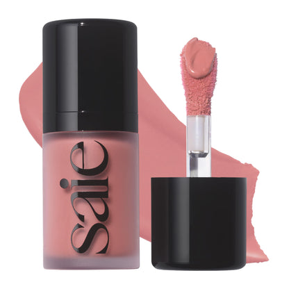 Saie Dew Liquid Blush for Cheeks - Hydrating Cream Blush Stick with a Blendable + Buildable Formula - Skincare Infused Dewy Cheek Tint for a Natural Flush - Glowy Makeup Essential - Baby (.40 Oz)