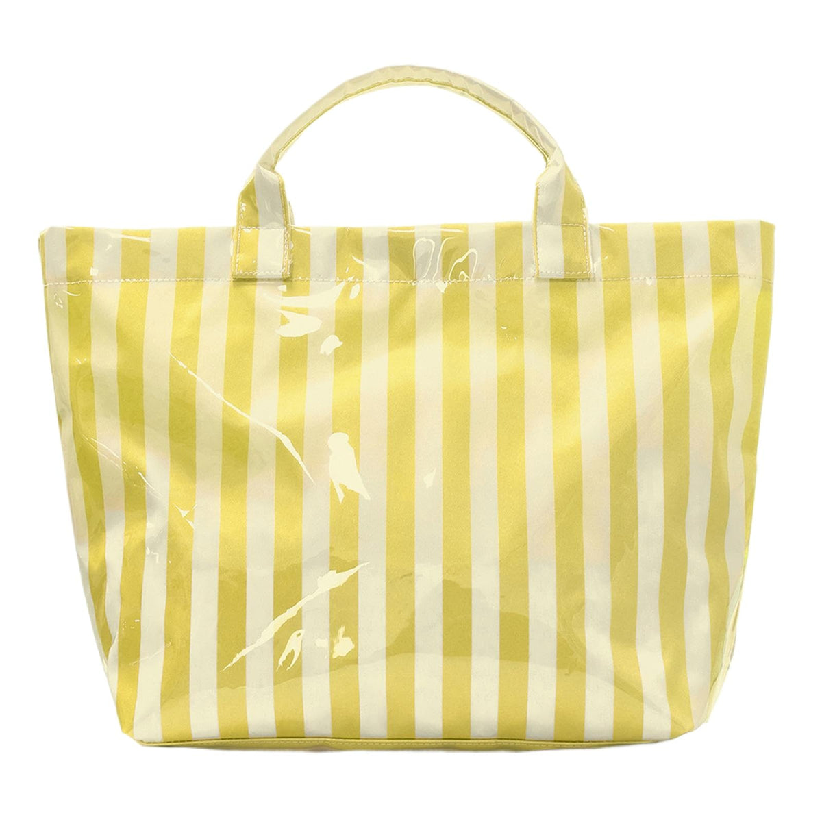 Striped PVC Tote Bag Large Glossy