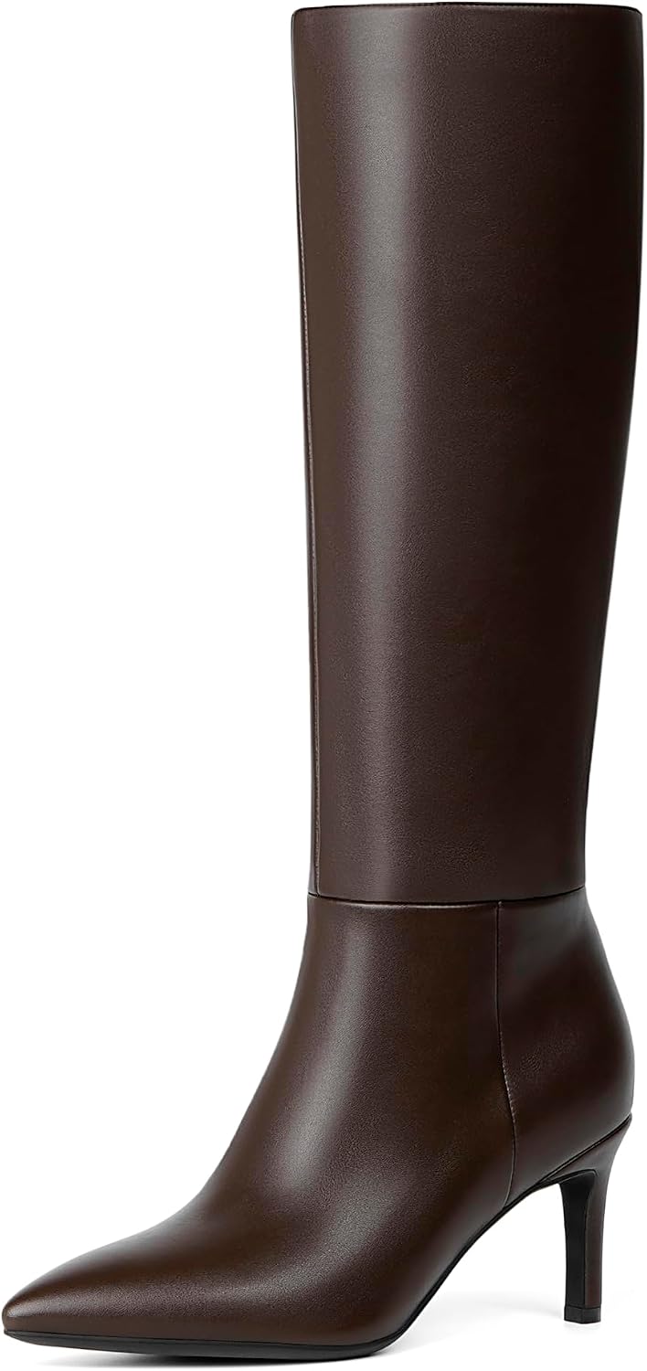 Easyfox Knee High Boots Women Pointed Toe Stiletto Heel Tall Boots