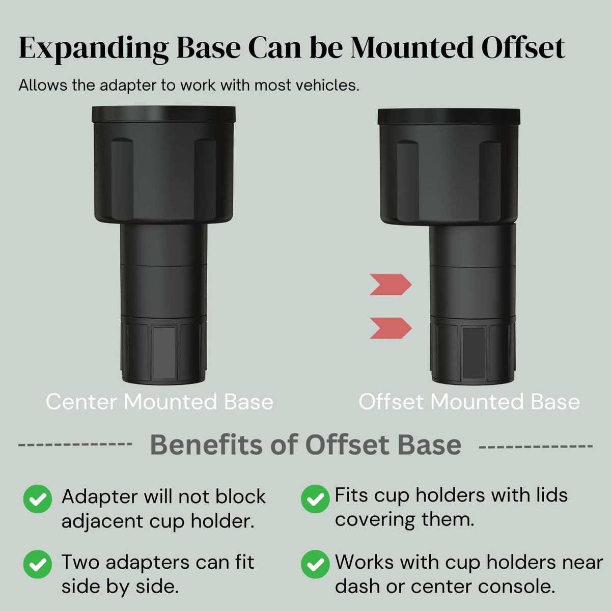 Swigzy Car Cup Holder Expander Adapter for Large Water Bottles