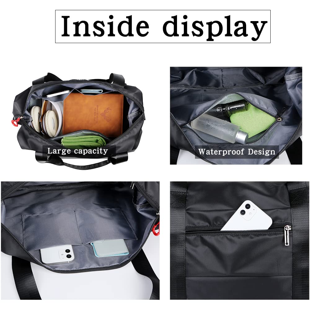 Women Travel Duffel, Large Expandable Weekender Carry-on Tote