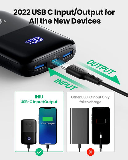 Iniu Portable Charger, Smallest 22.5W 10000mAh Power Bank