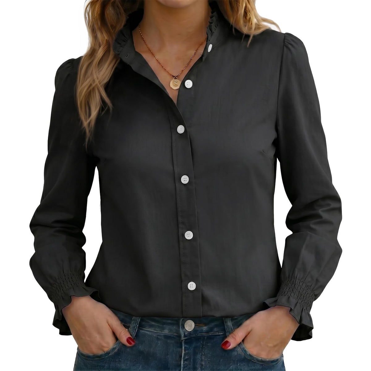 Funlingo Women's Striped Button Down Shirt