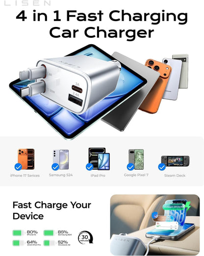 Lisen Retractable Car Charger