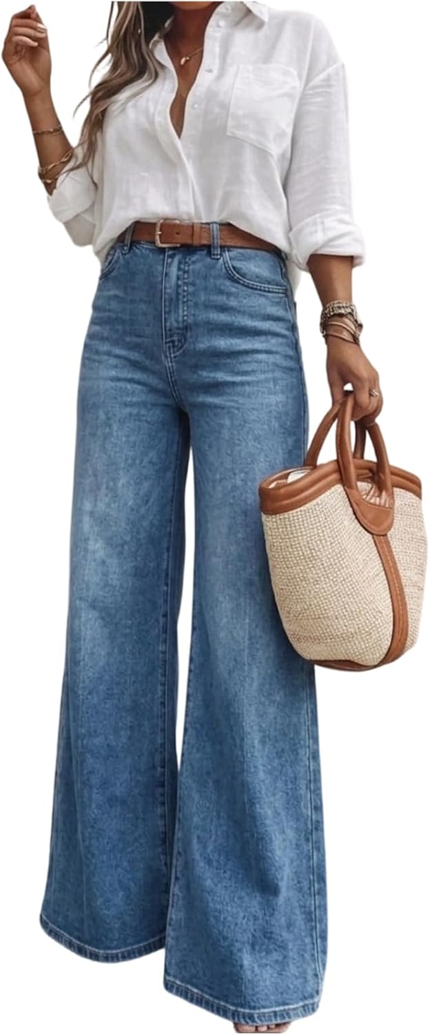 Women's High Waisted Wide Leg Jeans