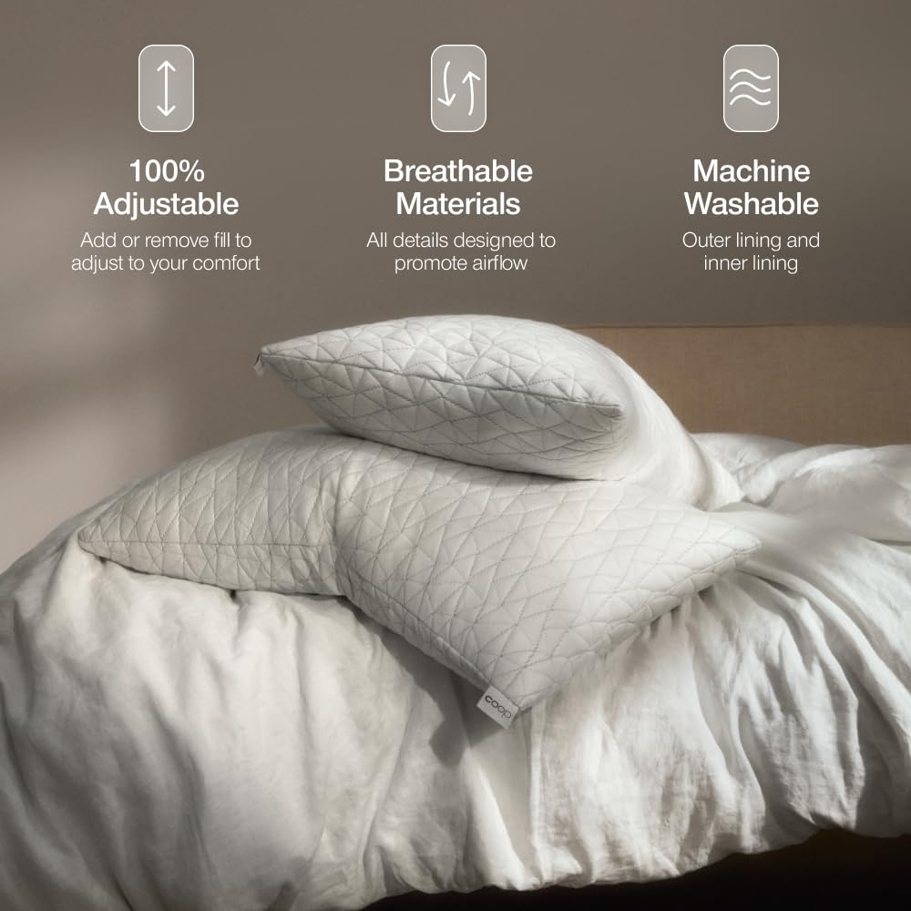 Coop Home Goods Original Adjustable Pillow, Queen Size Bed Pillows