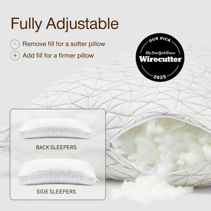 Coop Home Goods Original Adjustable Pillow, Queen Size Bed Pillows