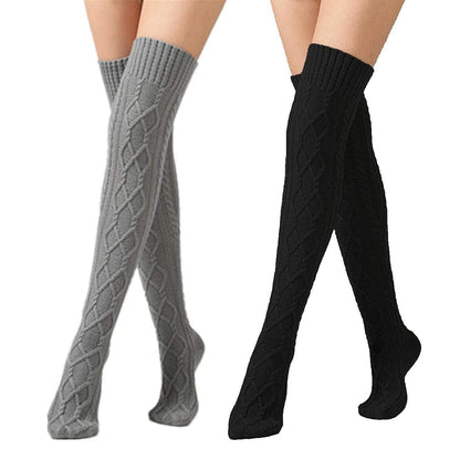 Leoparts Women's Cable Knit Thigh High Socks Over Knee Leg Warmer Stockings