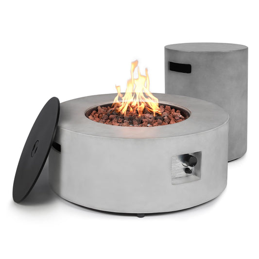 31.5 Inch Round Propane Fire Pit Table