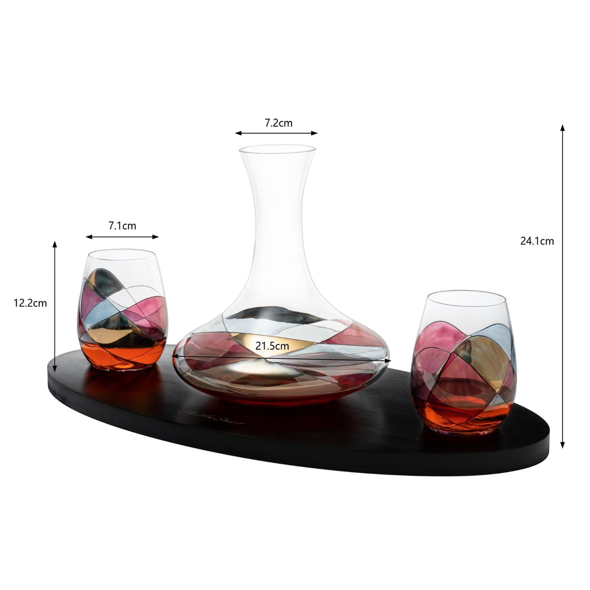 Artisanal Hand Painted Stemless Wine Glasses