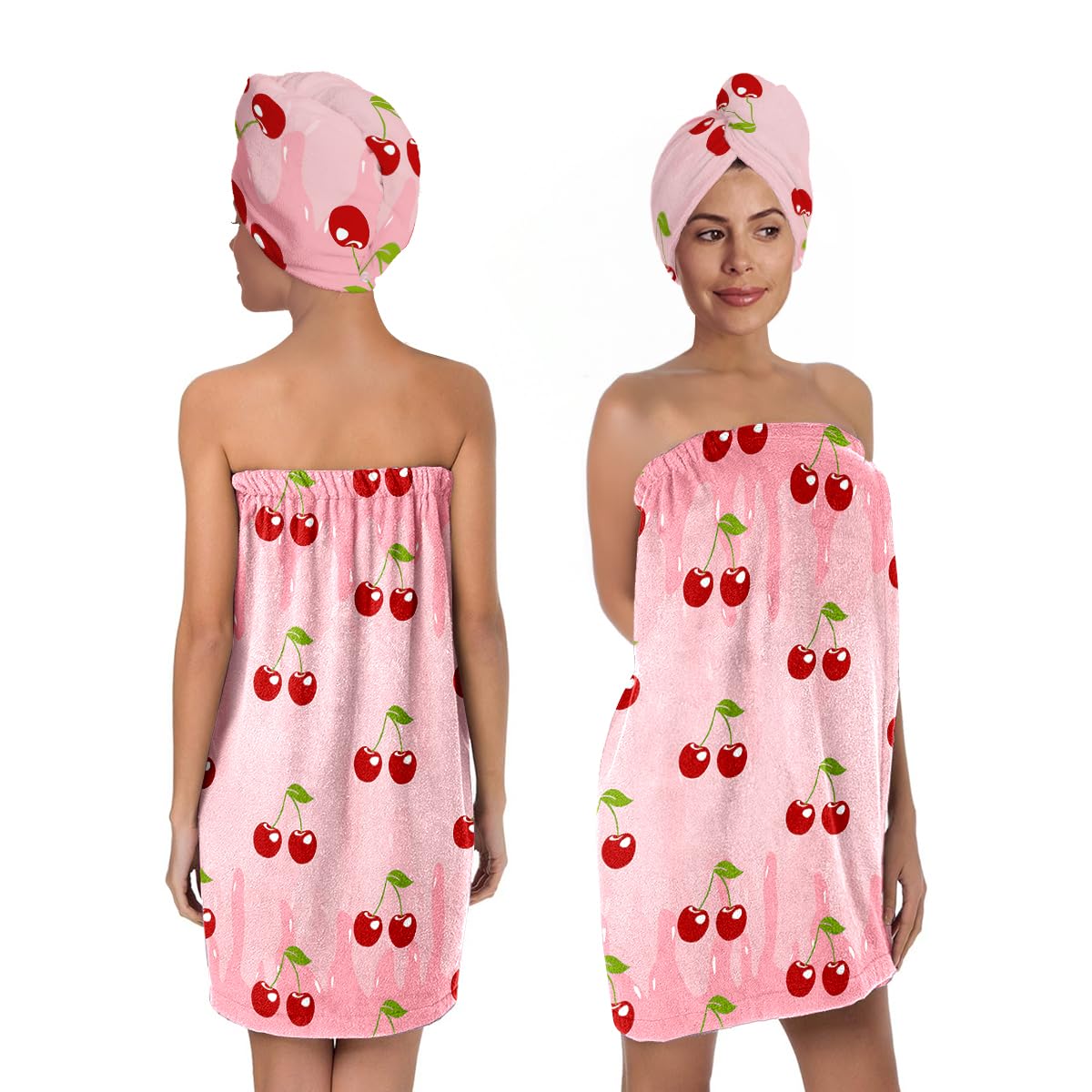 Bath Wrap and Hair Drying Towel Set – Microfiber Quick Dry