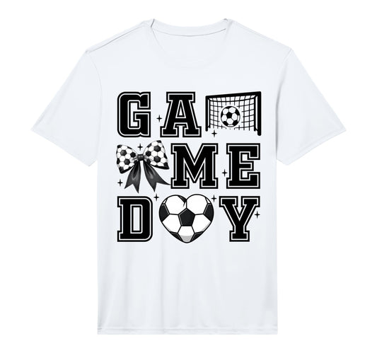 Soccer Coquette Bow Gameday Cheer Mom T-Shirt - Unique Graphic Unisex