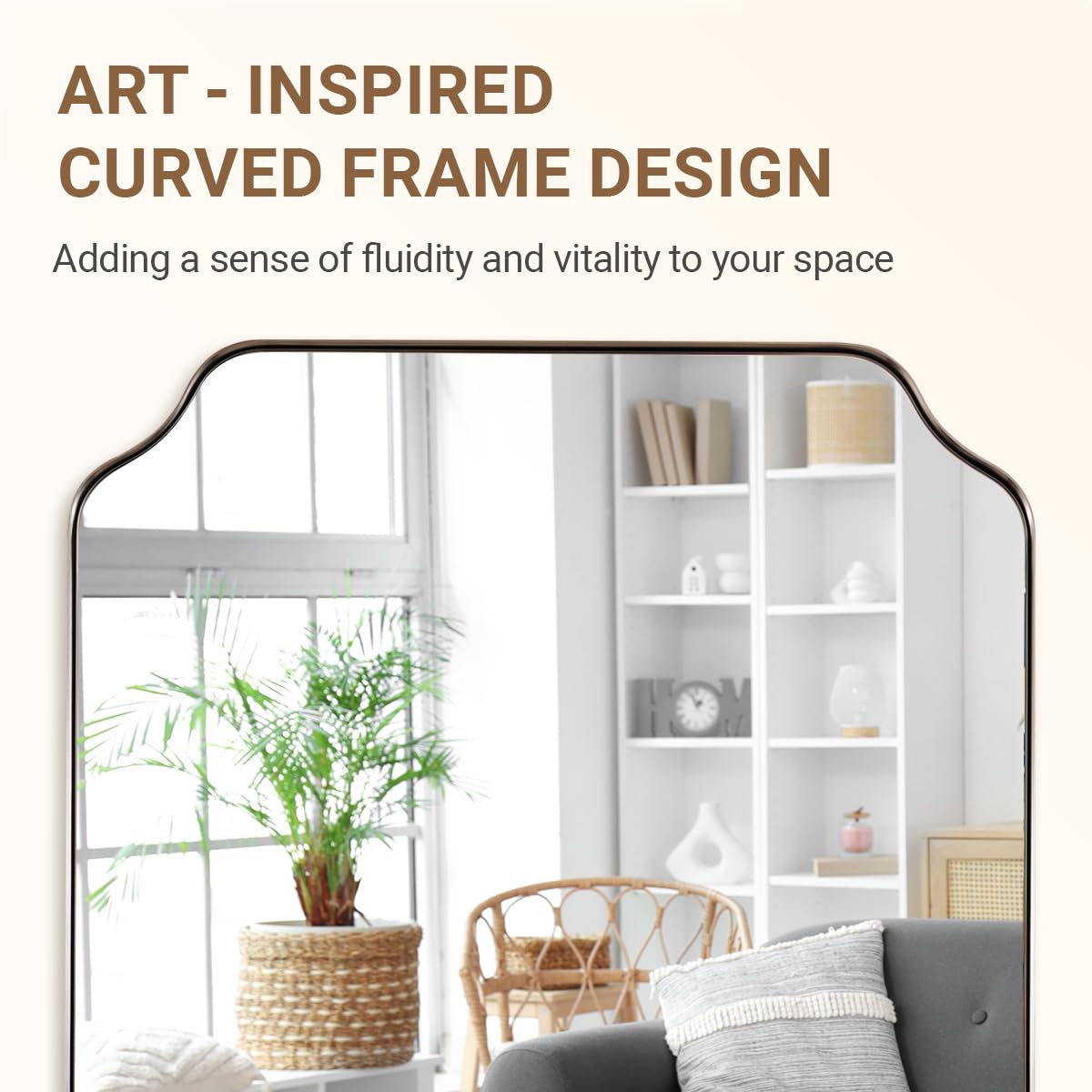 Andy Star Unique Rectangle Wall Mirror, 24"X32"