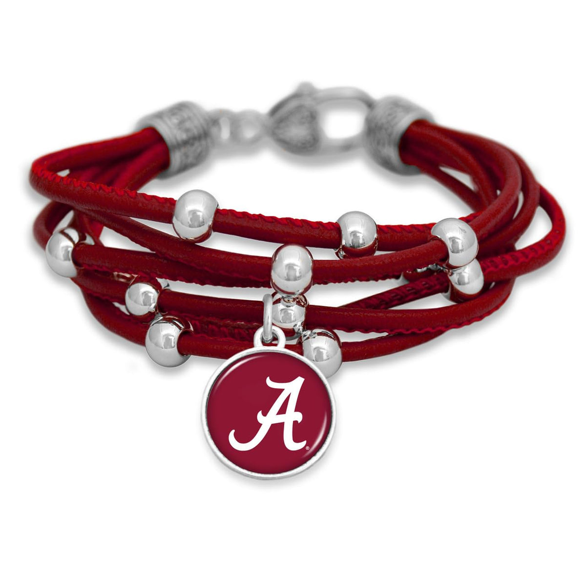 FTH Leather Cord Bracelet Silver Beads 7.5 Inch Officially Licensed