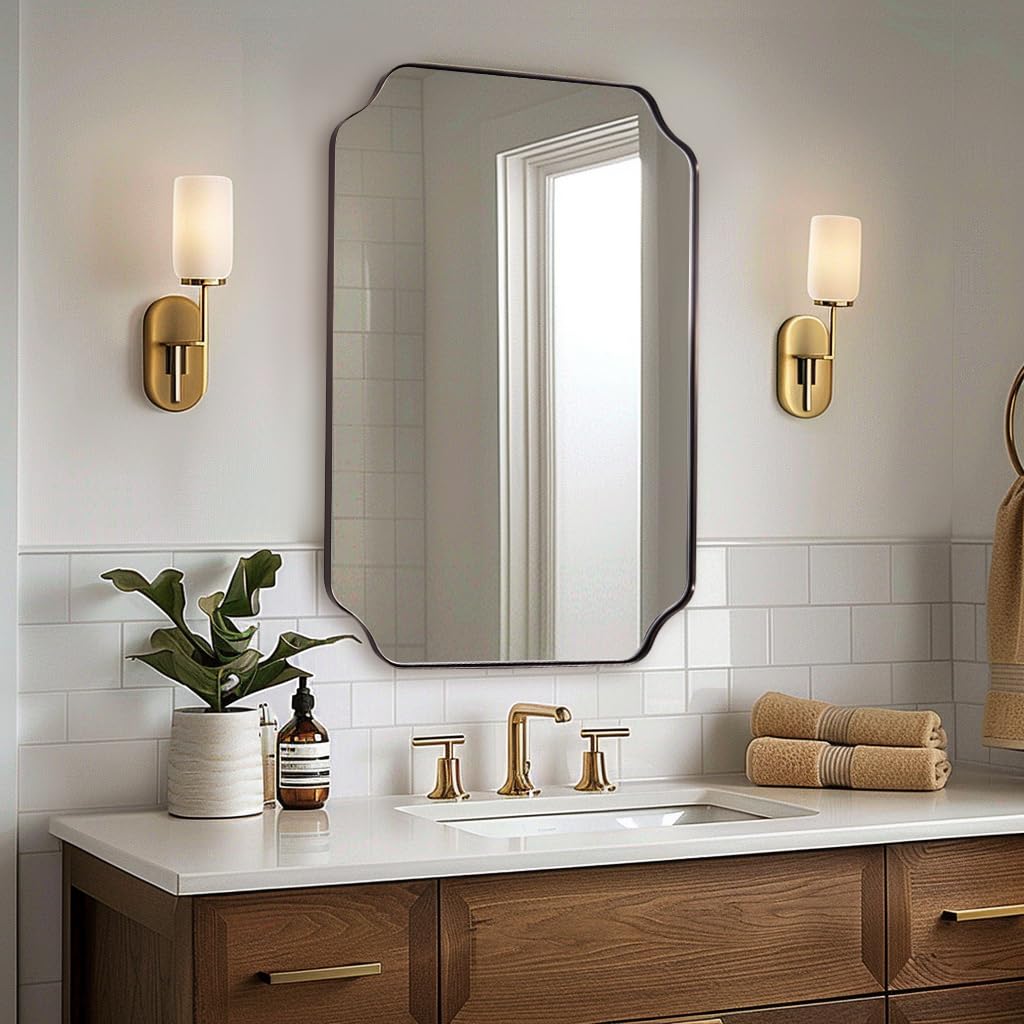 Andy Star Unique Rectangle Wall Mirror, 24"X32"