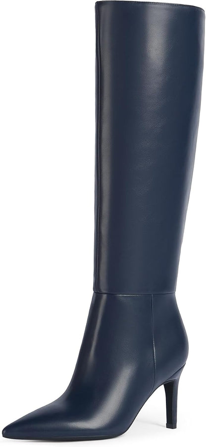 Easyfox Knee High Boots Women Pointed Toe Stiletto Heel Tall Boots