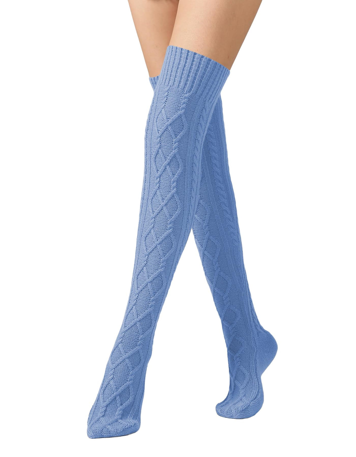 Leoparts Women's Cable Knit Thigh High Socks Over Knee Leg Warmer Stockings