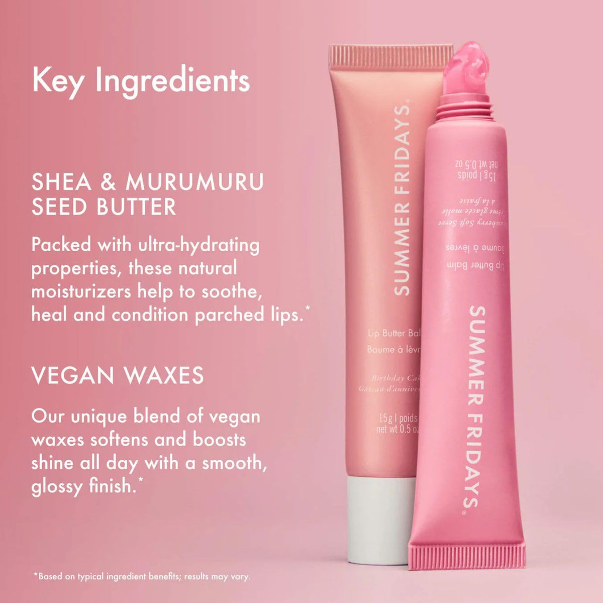 Summer Fridays Lip Butter Balm - Moisturizing Lip Gloss for Instant Shine + Sheer Color