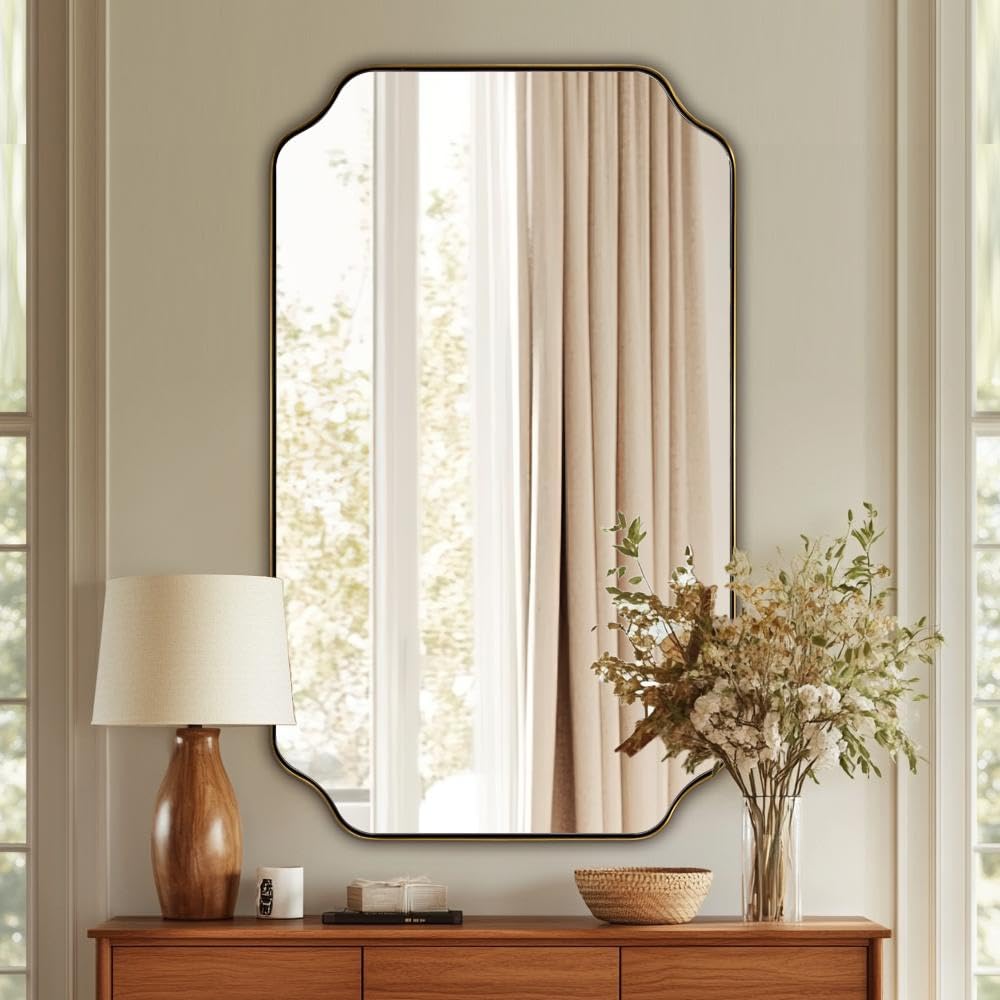 Andy Star Unique Rectangle Wall Mirror, 24"X32"