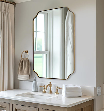 Andy Star Unique Rectangle Wall Mirror, 24"X32"