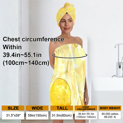 Bath Wrap and Hair Drying Towel Set – Microfiber Quick Dry