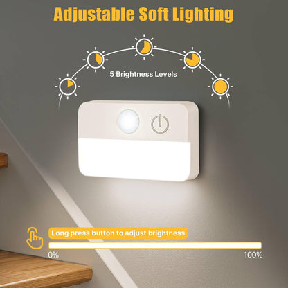 Guankai 8 Pack Motion Sensor Stair Light for Indoor, Battery Operated