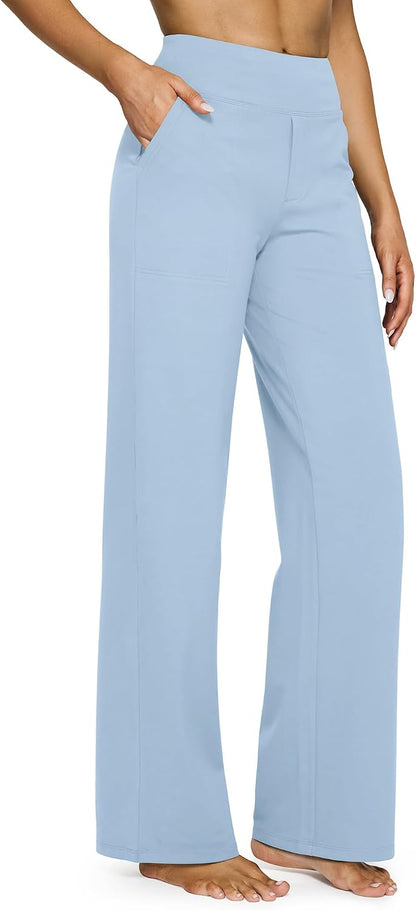 G4Free Yoga Pants for Women Wide Leg Pants with Pockets High Waisted