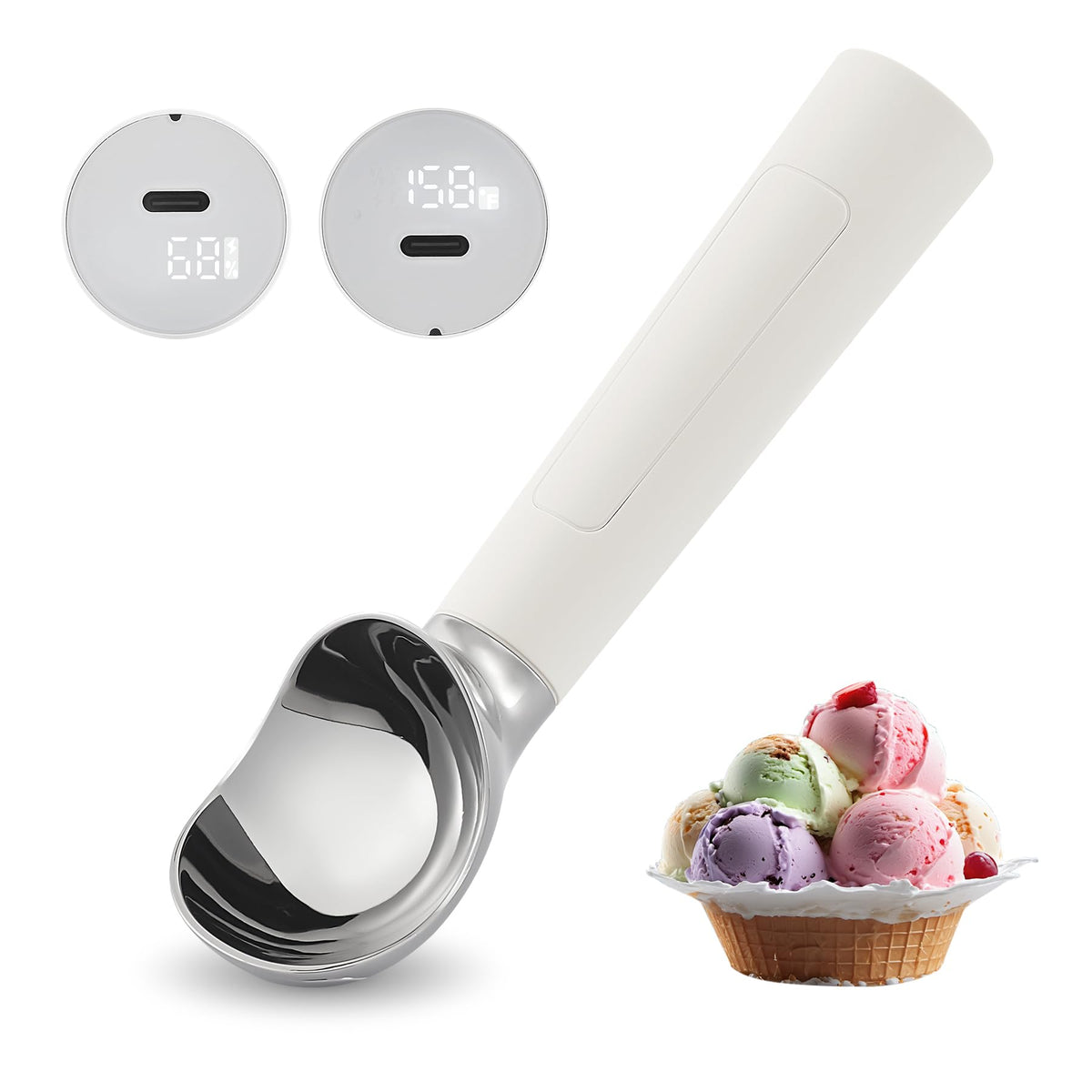 Heated Ice Cream Scoop Rechargeable
