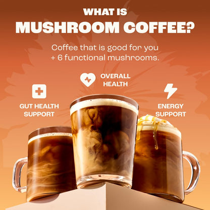 Ryze Superfoods Mushroom Medium Roast Coffee Usda Organic with 6 Adaptogenic Mushrooms