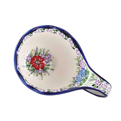 Alma Handpainted Microwavable Soup Bowl with Loop Handle 18.6Oz, Cereal Bowl with Handle
