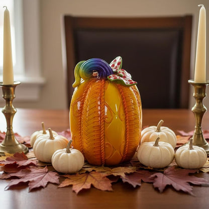 8 Inch Resin Pumpkin Statue, Halloween Fall Decor | Handmade Resin, Thanksgiving Centerpiece, Halloween Tabletop, Mantle & Bookshelf Decor