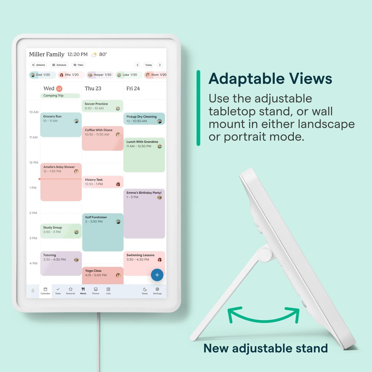Skylight Calendar: 15-Inch Wall Planner Digital Calendar & Chore Chart, Smart Touchscreen Interactive Display