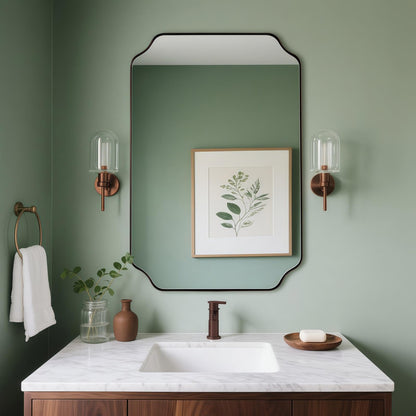Andy Star Unique Rectangle Wall Mirror, 24"X32"