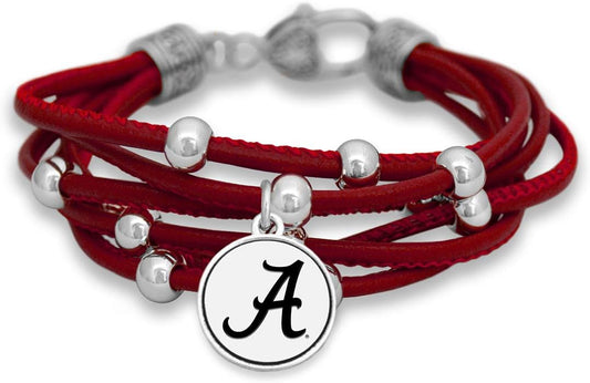 FTH Leather Cord Bracelet Silver Beads 7.5 Inch Officially Licensed