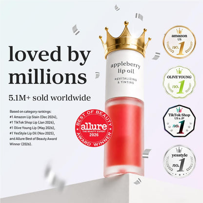 NOONI Korean Lip Oil - Applepeony - pH Color-Changing Plumping Lip Gloss