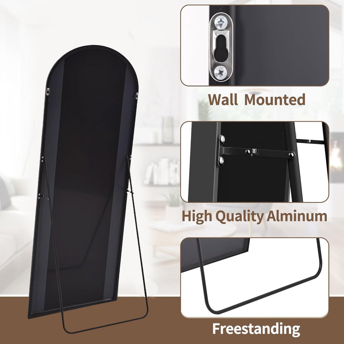 OGCAU Arched Full Length Mirror 76"x34"