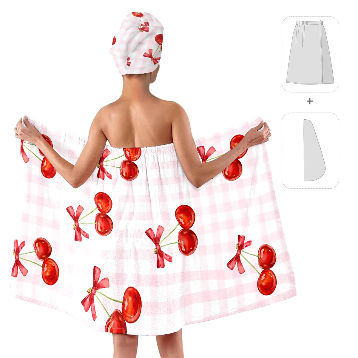 Bath Wrap and Hair Drying Towel Set – Microfiber Quick Dry