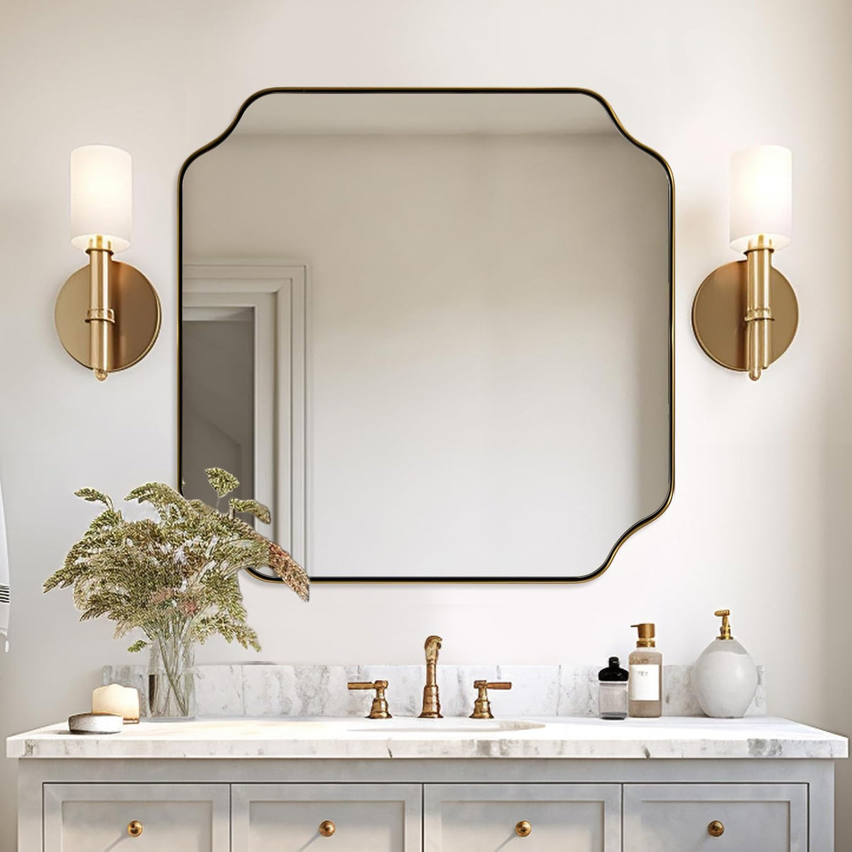 Andy Star Unique Rectangle Wall Mirror, 24"X32"